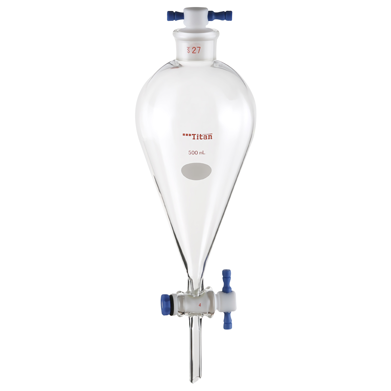 ADAMAS BETA Glass Separating Funnel Laboratory Funnels with Top Plug PTFE/Glass Cock Grinding Mouth 60-1000ml Pear-Shape Lab Filters