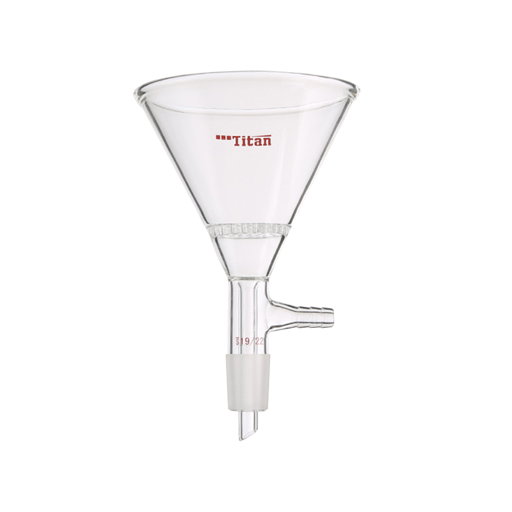 ADAMAS BETA 1pcs Lab Glass Triangular Funnel with Filter Plate Inner Tube Grinding Mouth 50-90mm Laboratory Filter Funnels Side Small Nozzle
