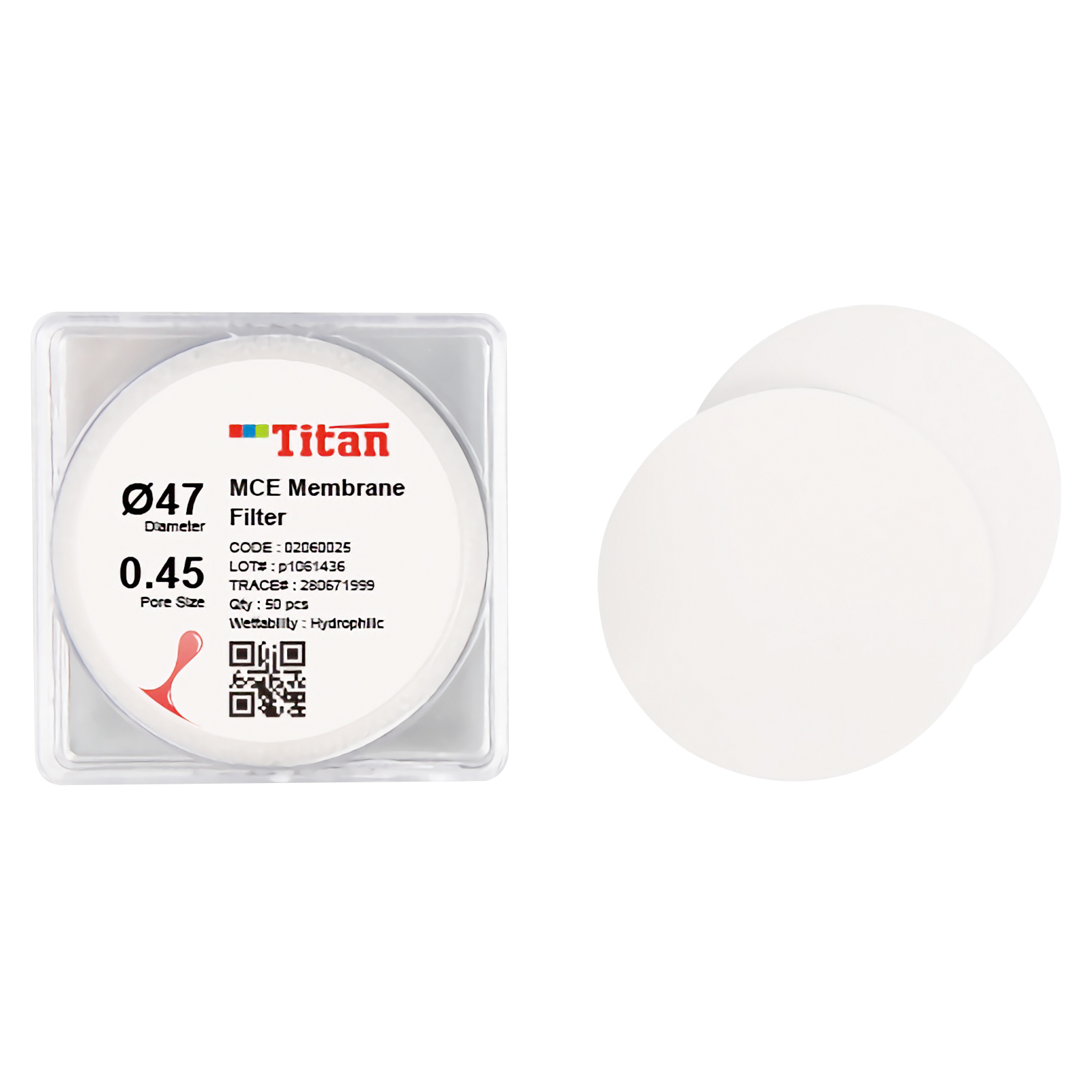 ADAMAS BETA Lab Microporous Membrane Nylon/MCE/PES/PTFE Filter Film Hole Diameter 0.22um 0.45um for Laboratory Experiment (Pack of 100)