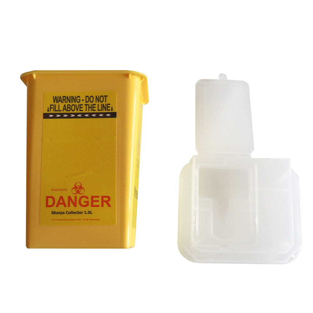 ADAMAS-BETA Yellow Sharp Box Medical Waste Trash Can Square/Round Sharp Weapon Box with Cover Lab Big Capacity Plastic Storage Box