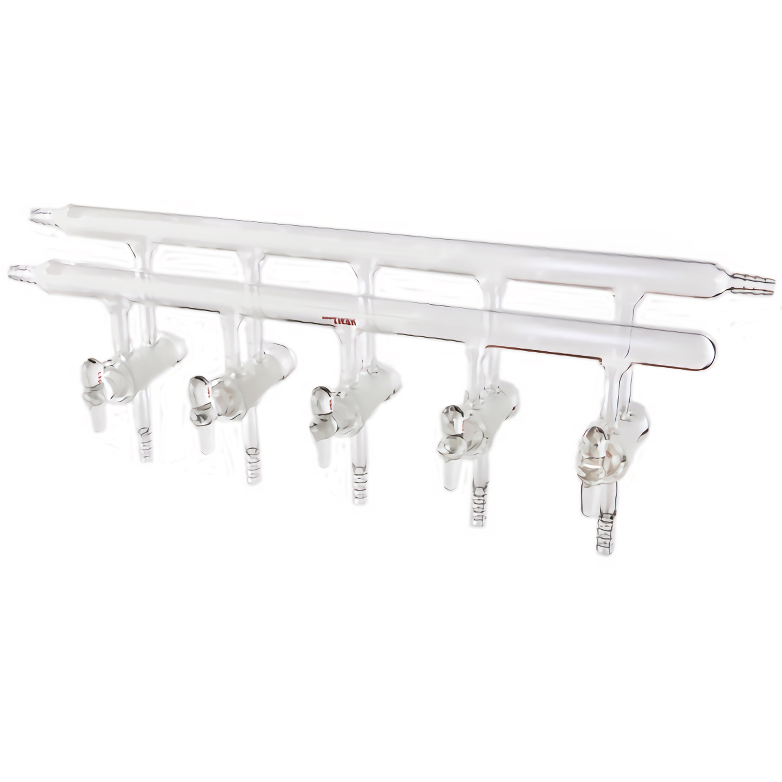 ADAMAS BETA Laboratory Glass Single Row/Double-Row Pipe Vacuum Gas Distributor with Group 4-6 Glass/PTFE Piston/High Vacuum Valv