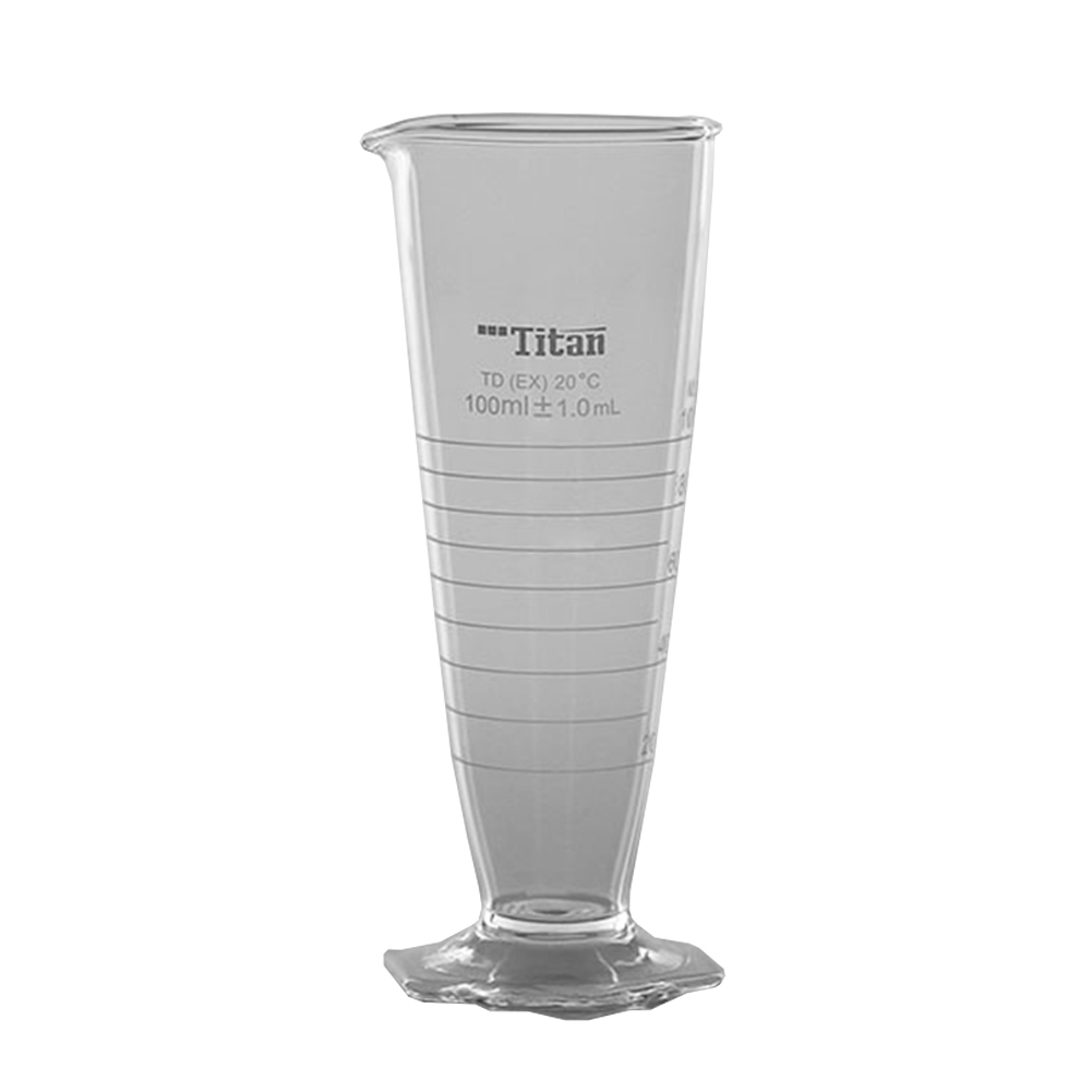 ADAMAS BETA 1pcs Hexagonal Base Glass Measuring Cup 5-1000ML Laboratory Graduated Conical Cylinder Lab Glassware