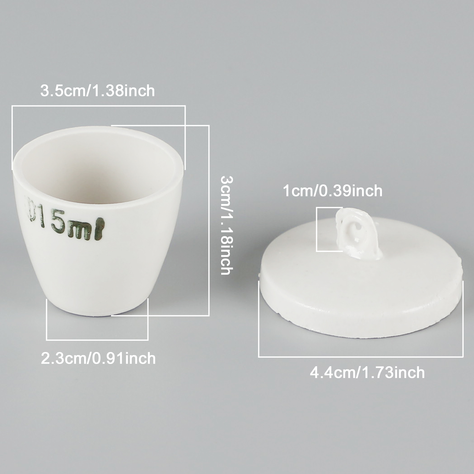 ADAMAS BETA Lab Ceramic Crucible with Cover 5-300ml for Laboratory Solvent Eevaporation/Crystallization Experiments