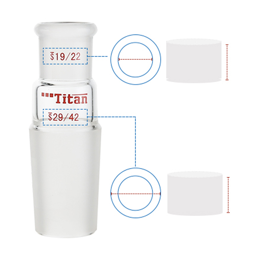 ADAMAS-BETA A-Shape High Borosilicate Glass Joint Glass Reducing Connecting Adapter Inner Grinding Mouth Connector Lab Glassware