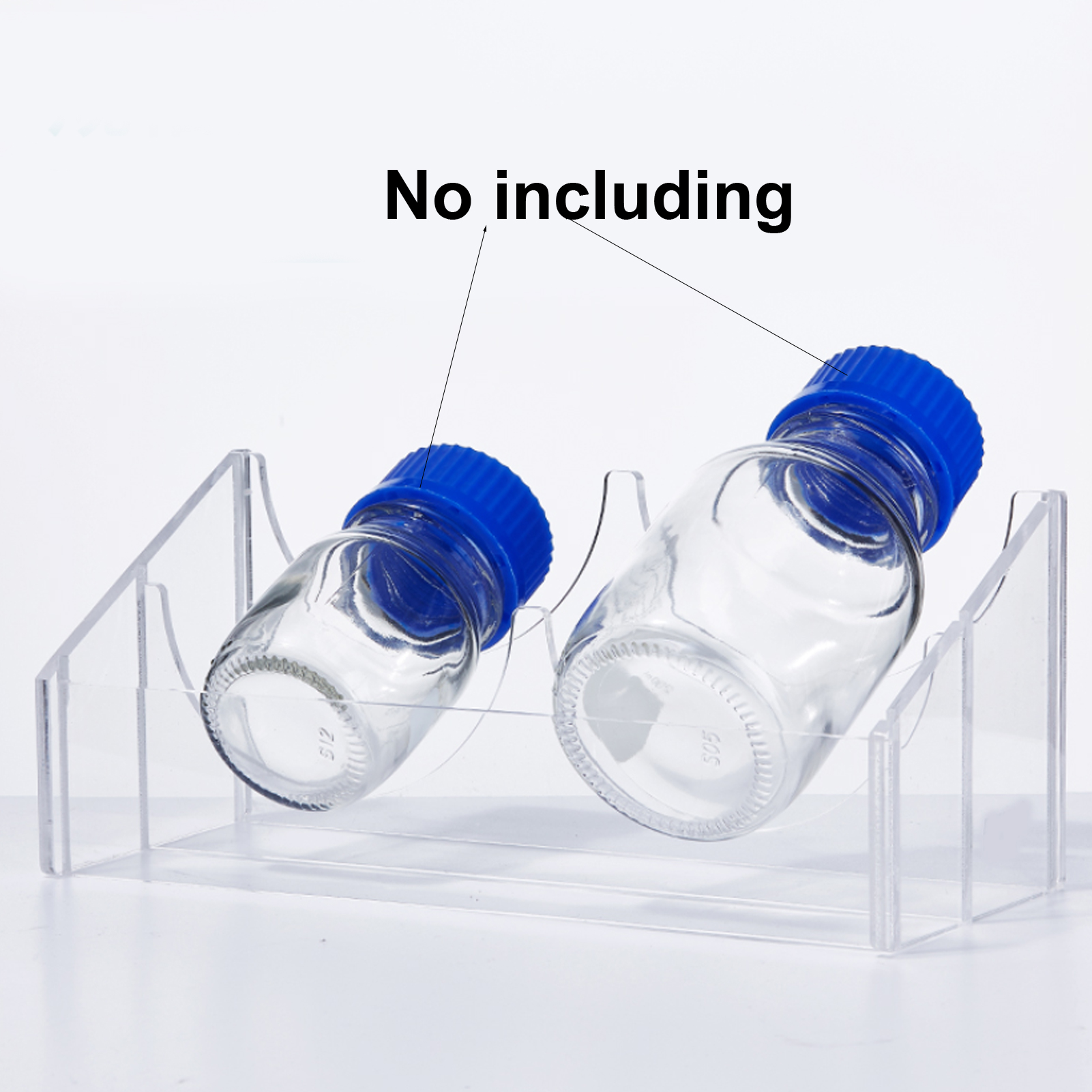 ADAMAS BETA Plexiglass Serum Bottle Inclined Frame 2-Well Laboratory Bottle Rack for 100ML-1000ML Acrylic Storage Holder