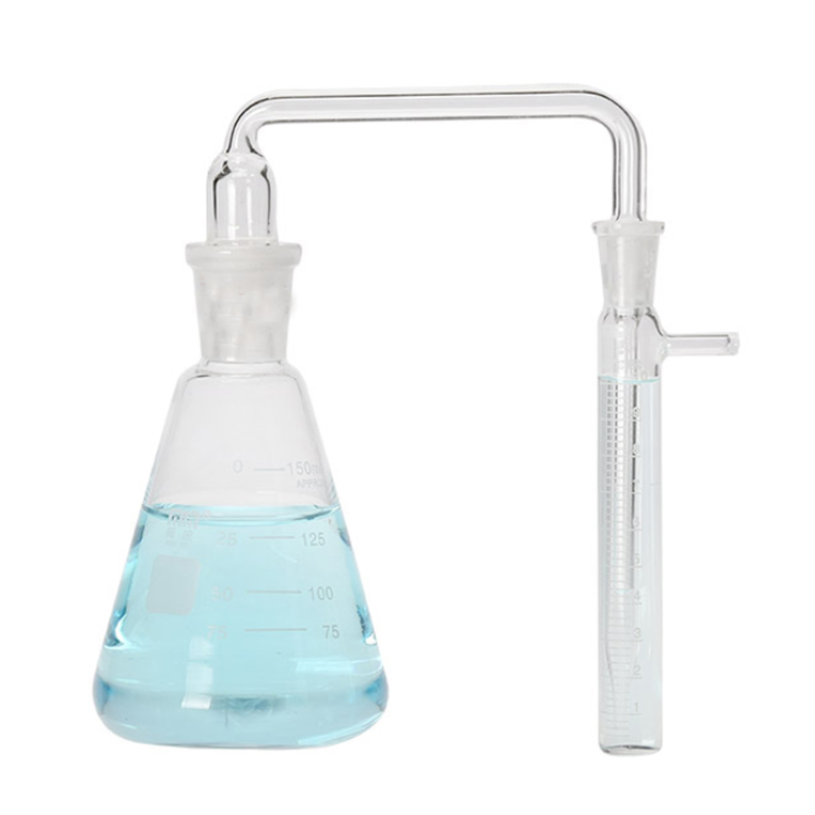 ADAMAS-BETA Gucai Arsenic Detector 100ml/150ml Conical Flask+Pointed Nose Glass Tube Set Laboratory Silver Salt Arsenic Measuring Instruments