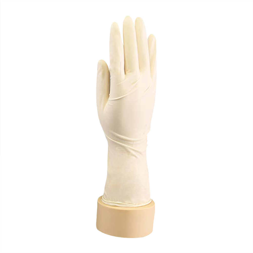 ADAMAS BETA Wholesale 100pcs/Box Single-use Coated Powder Free Natural Latex Gloves Non Sterilized Waterproof Laboratory Protective Gloves
