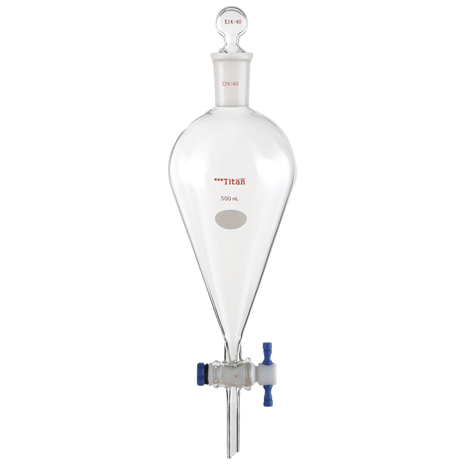 ADAMAS BETA Glass Separating Funnel Laboratory Funnels with Top Plug PTFE/Glass Cock Grinding Mouth 60-1000ml Pear-Shape Lab Filters