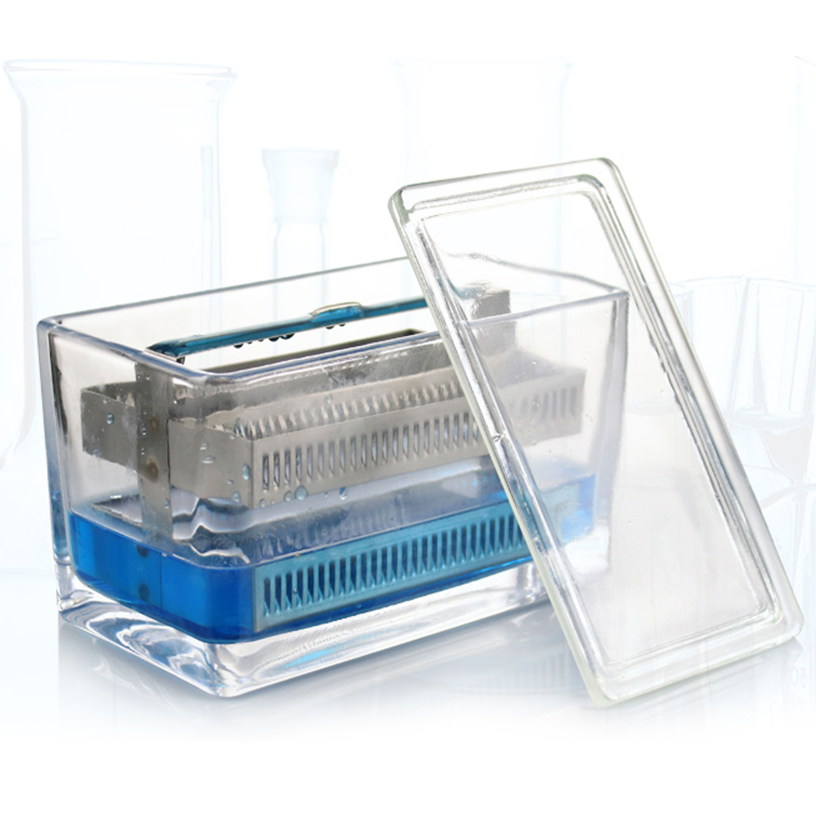 ADAMAS BETA Lab Stainless Steel Slide Dyeing Rack with Handle Laboratory Slide Storage Holder Suitable for 20/30/60 Sheets Standard Slides