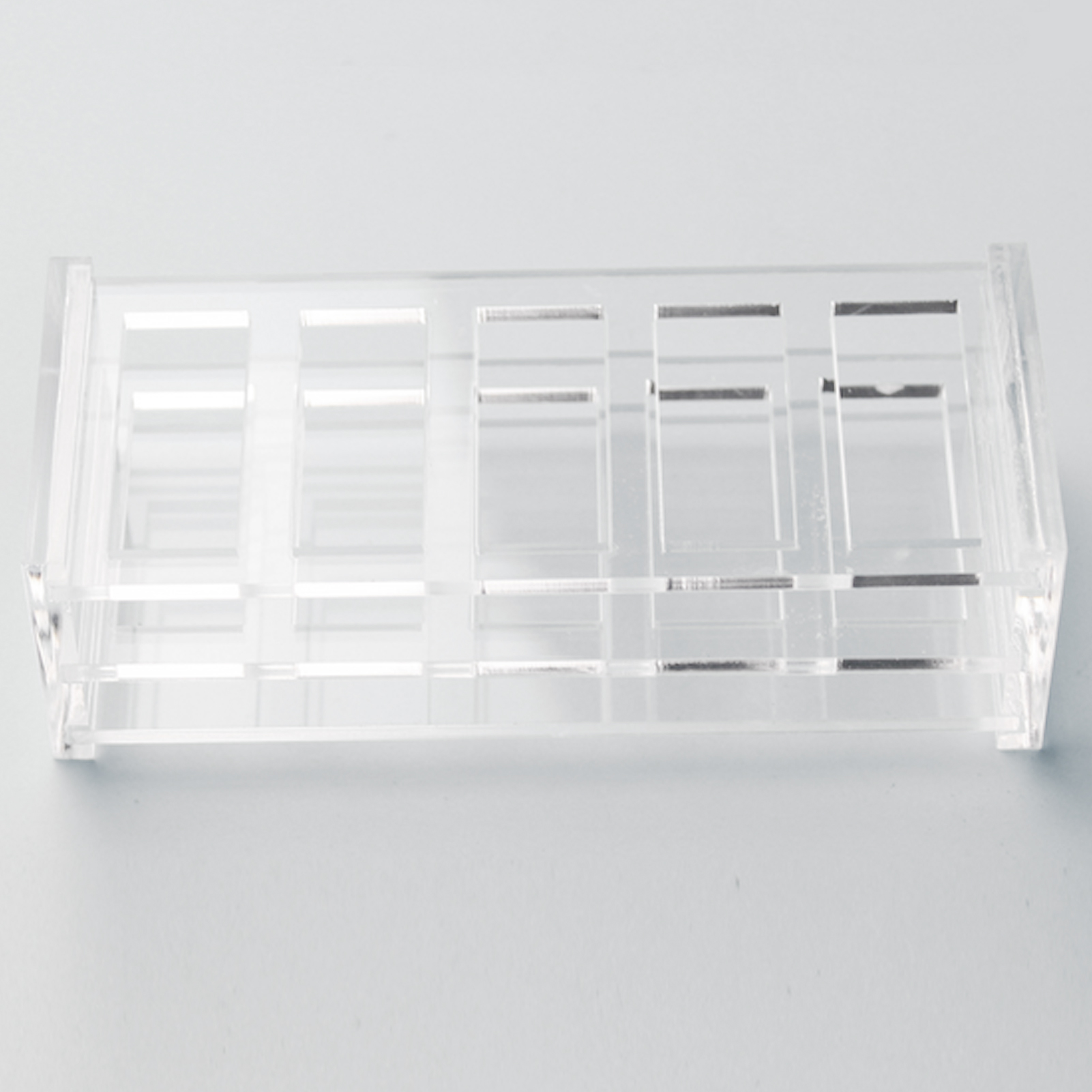 ADAMAS BETA Plexiglass Cuvette Rack 5-24 Well Acrylic Transparent Laboratory Cuvette Holder for 10-50MM Cuvettes Storage Stander