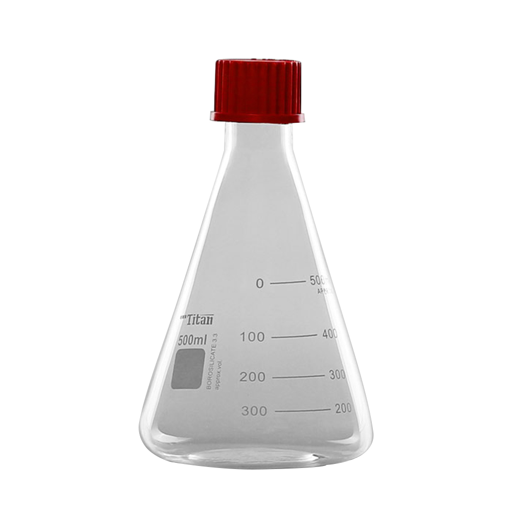 ADAMAS BETA Lab Triangular Standard Sample Bottle with Cover Silicone Gasket Glass Graduated Liquid Storage Laboratory Reagent Bottle