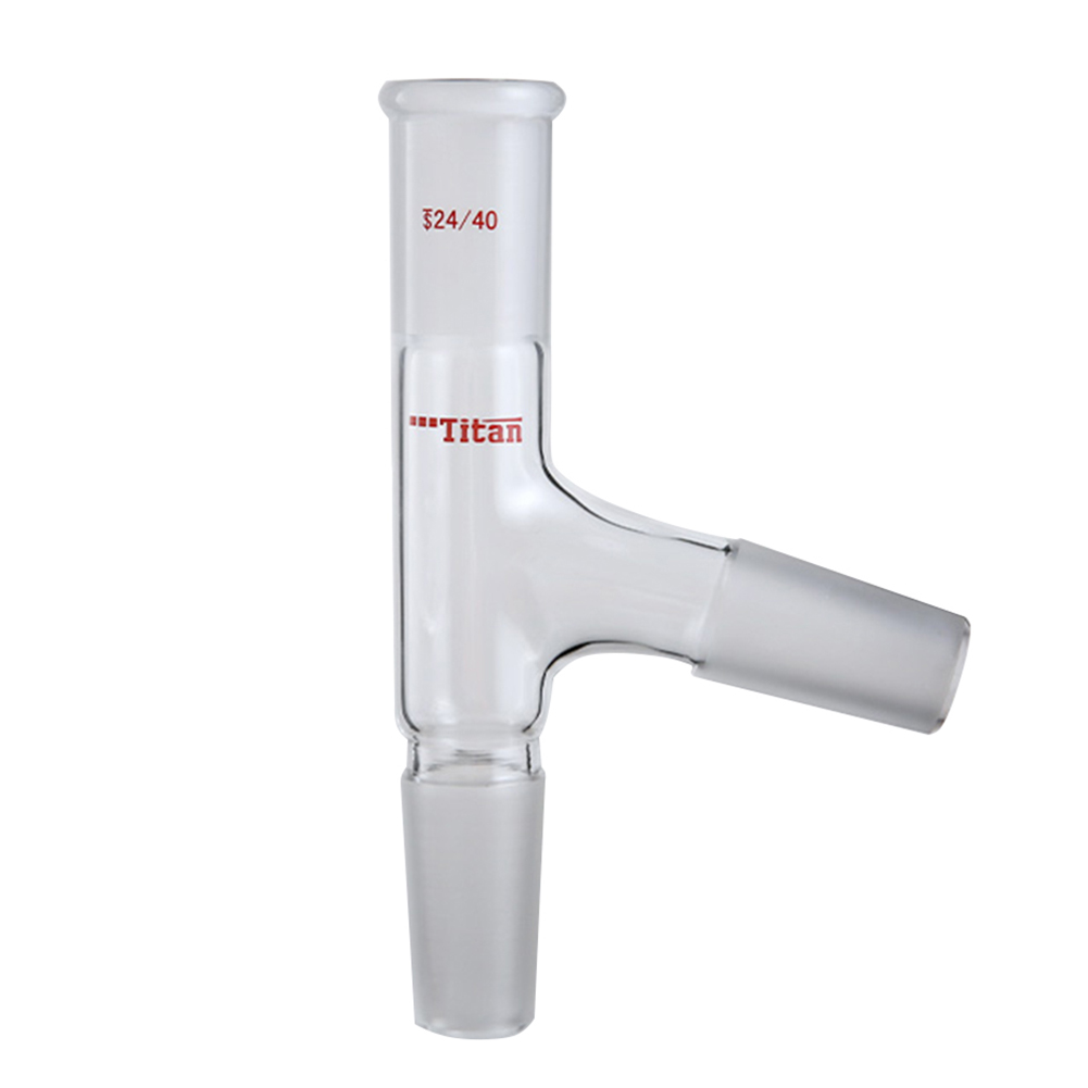 ADAMAS-BETA Laboratory Glass Supplies 75° Glass Head 3-Grind Chemistry Experiment Common Distillation Flask/Tube Connetor