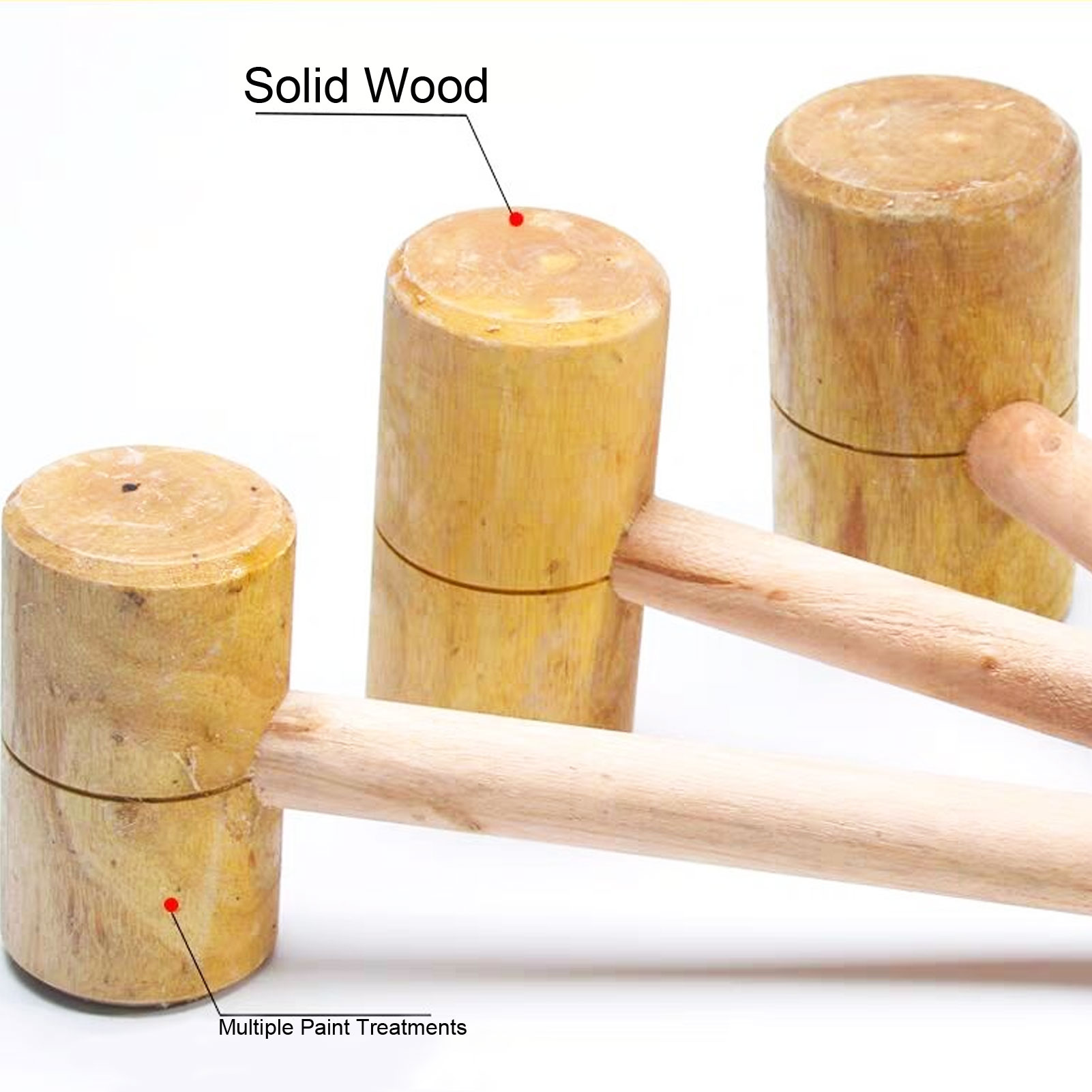 ADAMAS-BETA Lab Natural Wooden Hammer Detachable Solid Wood Hammer Commonly for Laboratory/Daliy/Workhouse Knocking Tools