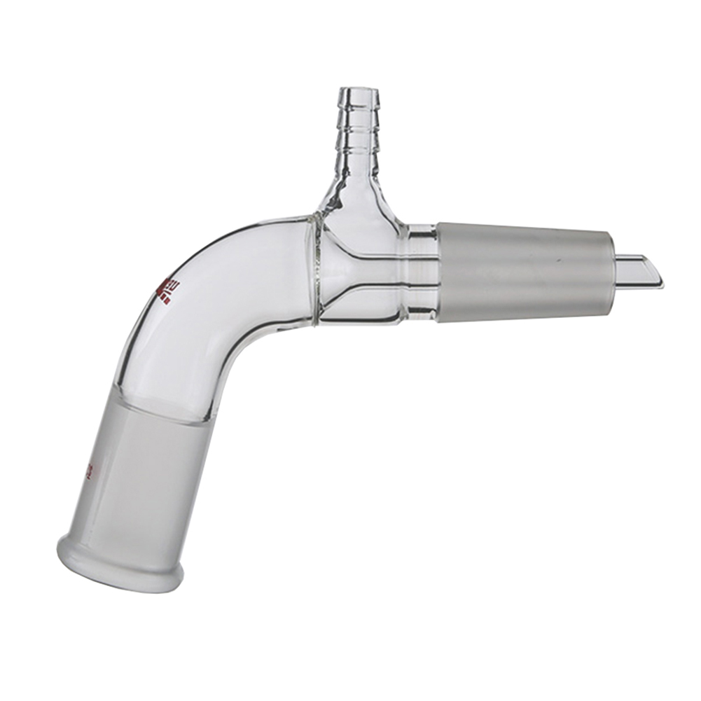 ADAMAS-BETA Vacuum Receiver Tube High Borosilicate Glass End Pipe 105° Bend Grinding Mouth Laboratory Glass Connector/Joint