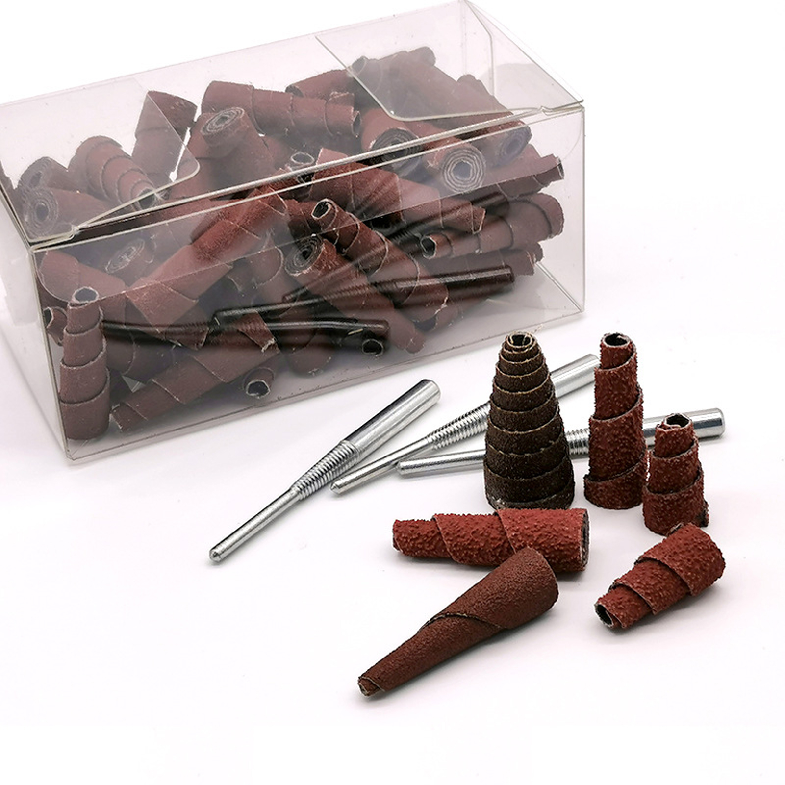 ADAMAS-BETA Wholesale Mini Sanding Engine Porting Polishing Assortment Kit 60-120 Mesh Mixed Sanding Cartridge Rolls/Cone Spiral Rolls Full Taper Assorted Set