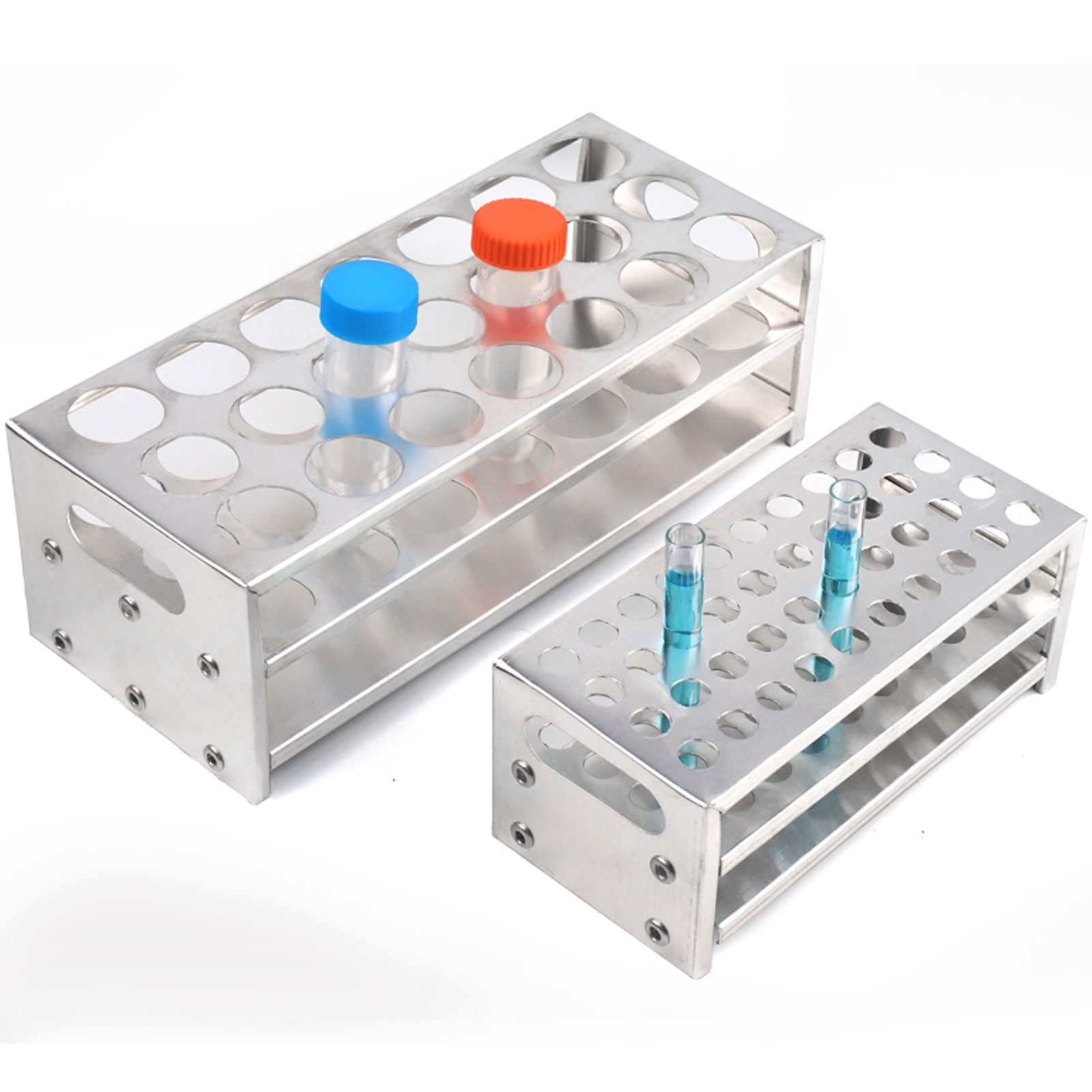 ADAMAS BETA Laboratory Aluminum Test Tube Rack Multifunctional Test Tube Holder 24-40 Well Hole Diameter 15.5-32mm Test Tube Stander
