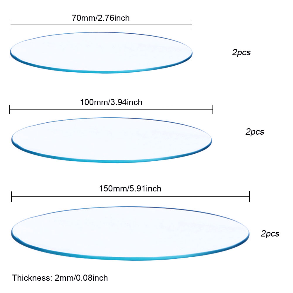 ADAMAS BETA Watch Glass Surface Dish Beaker Cover Thick Laboratory Evaporation Crystallization Dish Diameter 45-180mm Lab Glassware(Pack of 10)