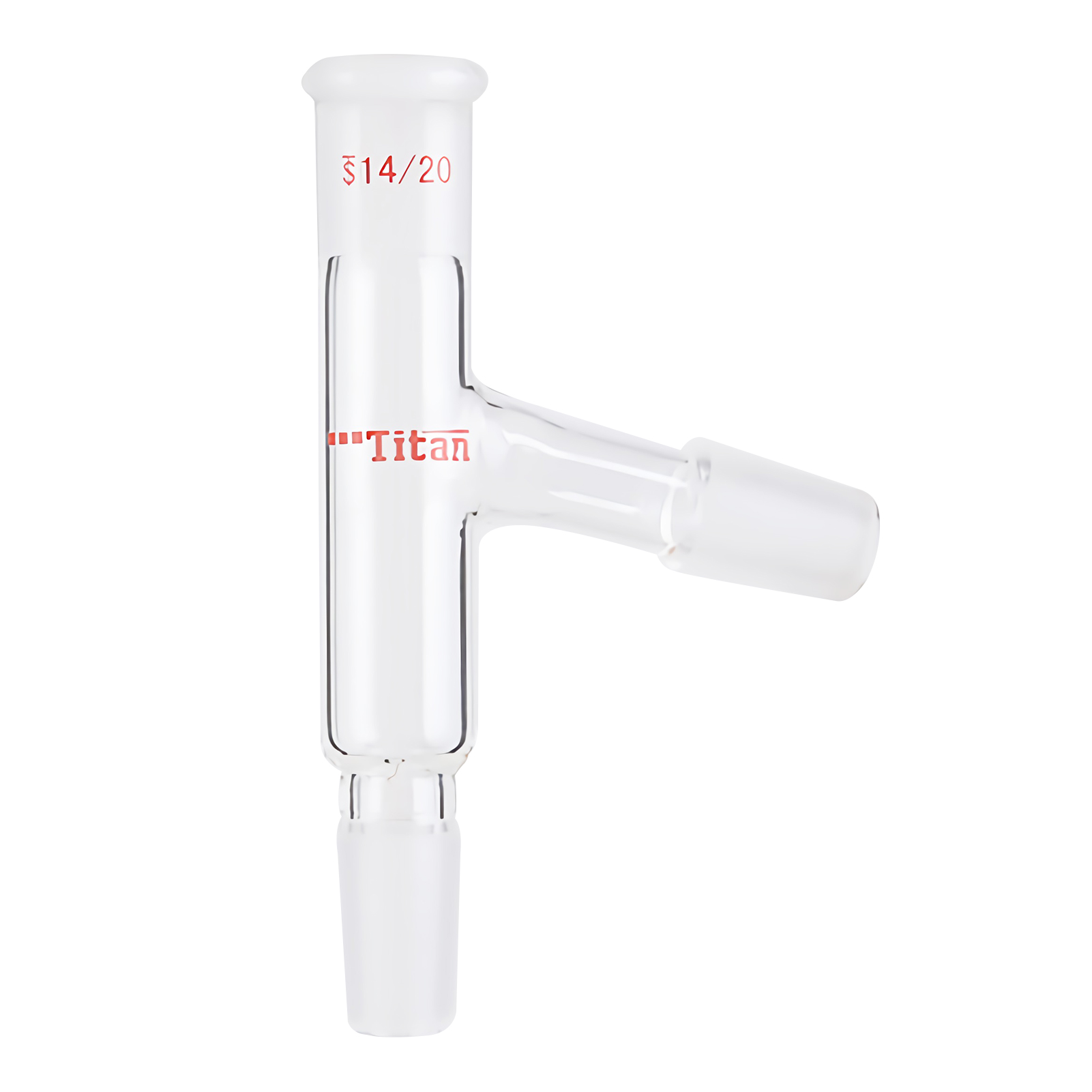 ADAMAS-BETA Laboratory Glass Supplies 75° Glass Head 3-Grind Chemistry Experiment Common Distillation Flask/Tube Connetor