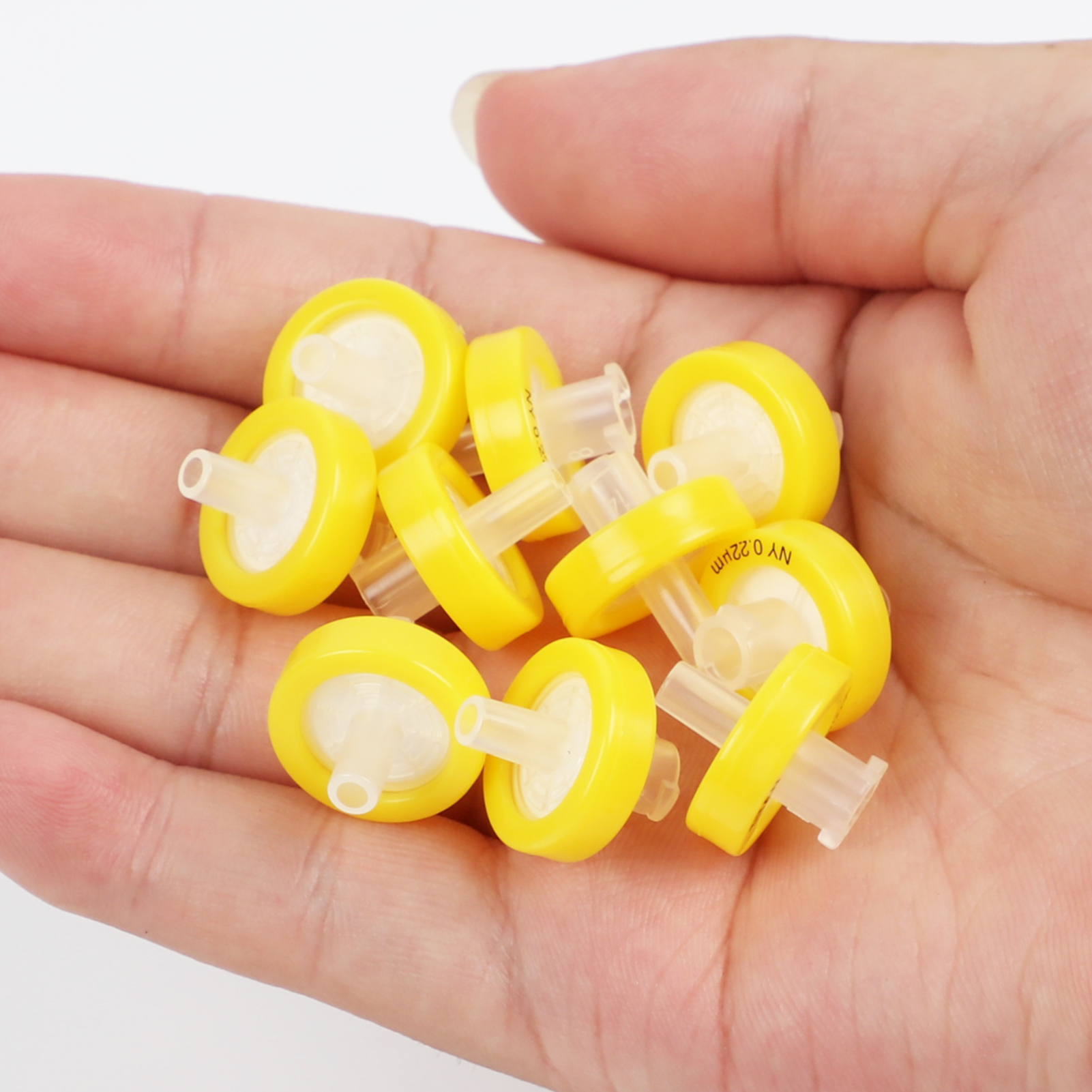 ADAMAS-BETA 10pcs Syringe Needle Filter 0.22um 0.45um PVDF/NY/PTFE/PES Disposable Non-sterile Syringe Filter Lab Supplies Accessories