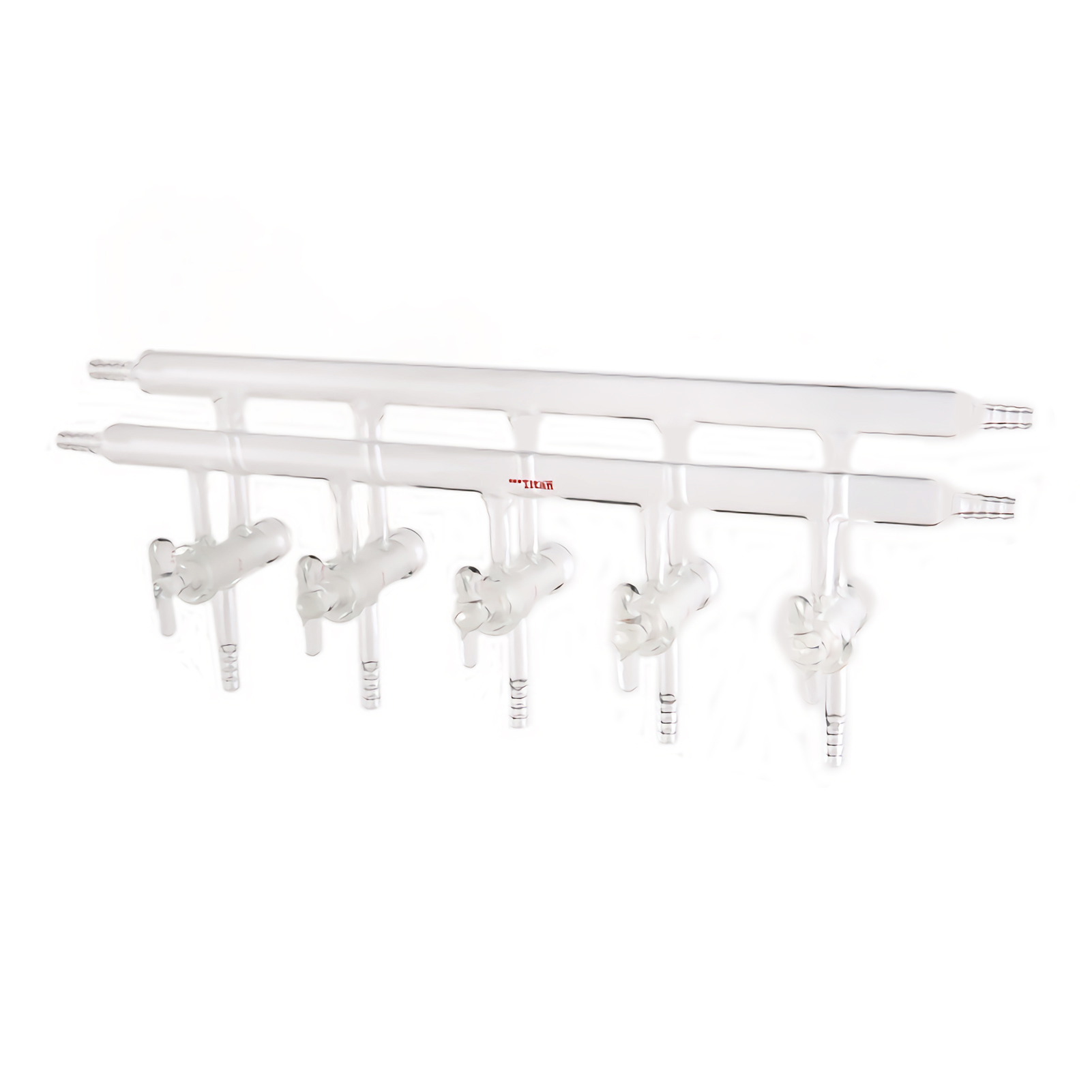 ADAMAS BETA Laboratory Glass Single Row/Double-Row Pipe Vacuum Gas Distributor with Group 4-6 Glass/PTFE Piston/High Vacuum Valv