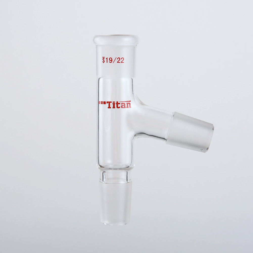 ADAMAS-BETA Laboratory Glass Supplies 75° Glass Head 3-Grind Chemistry Experiment Common Distillation Flask/Tube Connetor
