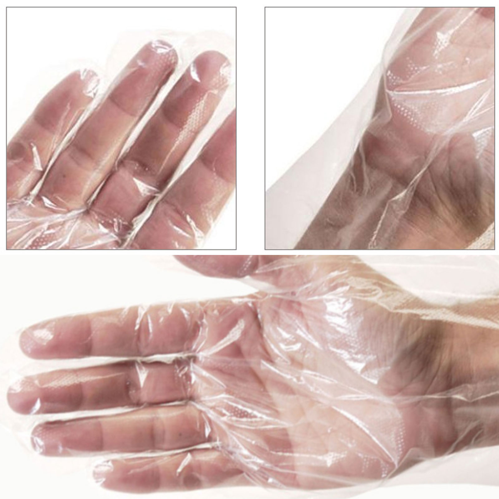 ADAMAS BETA Wholesale 100pcs/Box Disposable Sanitary PE Gloves Transparent Non Sterilized Waterproof Laboratory Protective Cleaning Gloves