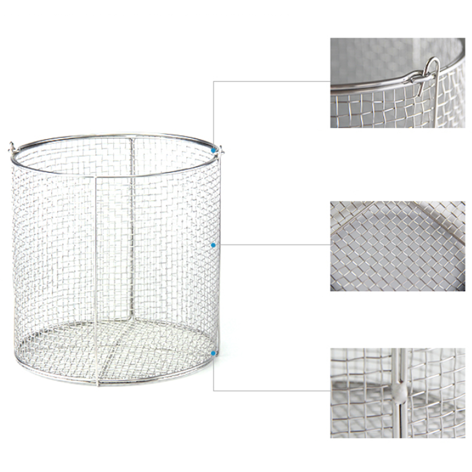 ADAMAS BETA Lab 304 Stainless Steel Wire Basket With Handle Cleaning/Disinfection Frame Storage/Draining Basket for Laboratory