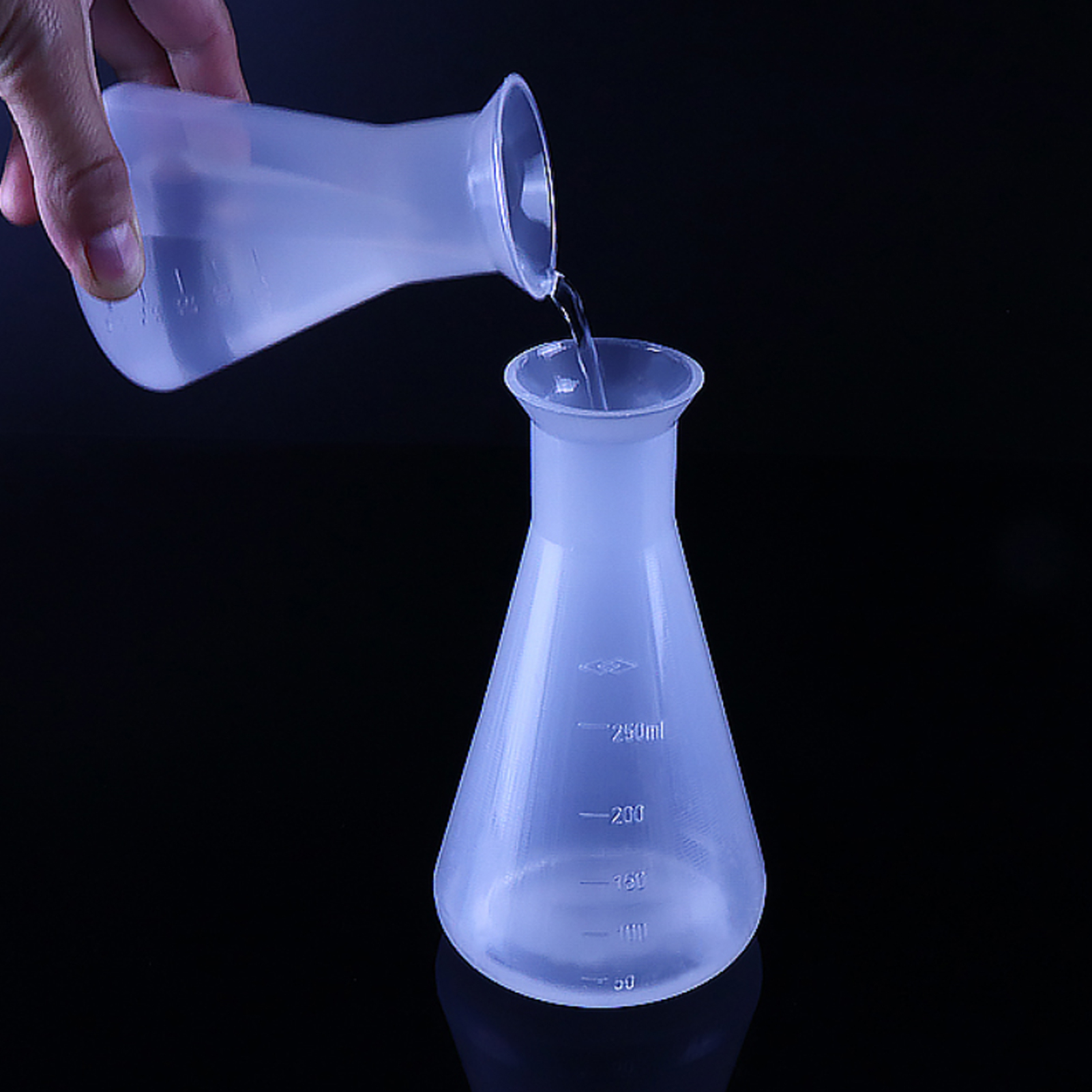 ADAMAS BETA Lab PP Plastic Triangular Flask Graduated Screw Cover/Bell Mouth Laboratory Conical Bottle 50-1000ml Reagent Storage Bottles