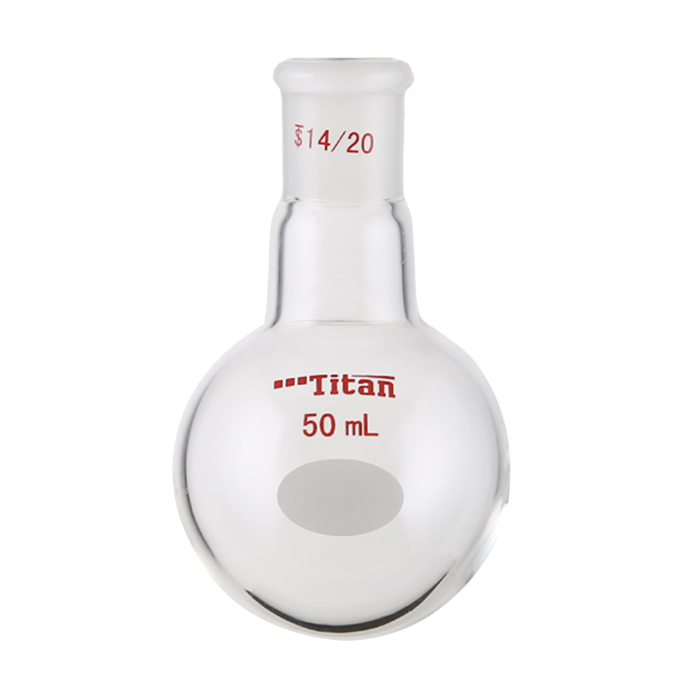 ADAMAS BETA Single Neck Round Bottom Ball Bottle Thick-Walled Clear Lab Glassware Laboratory Flasks for Heating/Reaction/Distillation Experiment