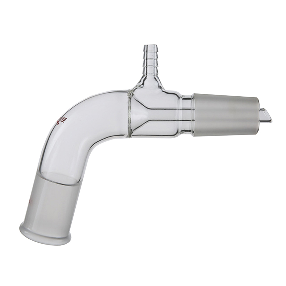 ADAMAS-BETA Vacuum Receiver Tube High Borosilicate Glass End Pipe 105° Bend Grinding Mouth Laboratory Glass Connector/Joint
