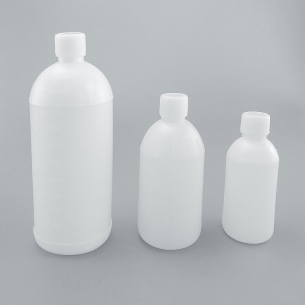 ADAMAS-BETA 5pcs Narrow Mouth Bottle Covered Laboratory Reagent Storage Bottle PP/PE/LDPE Plastic Volumetric Flask 150ML-1000ML