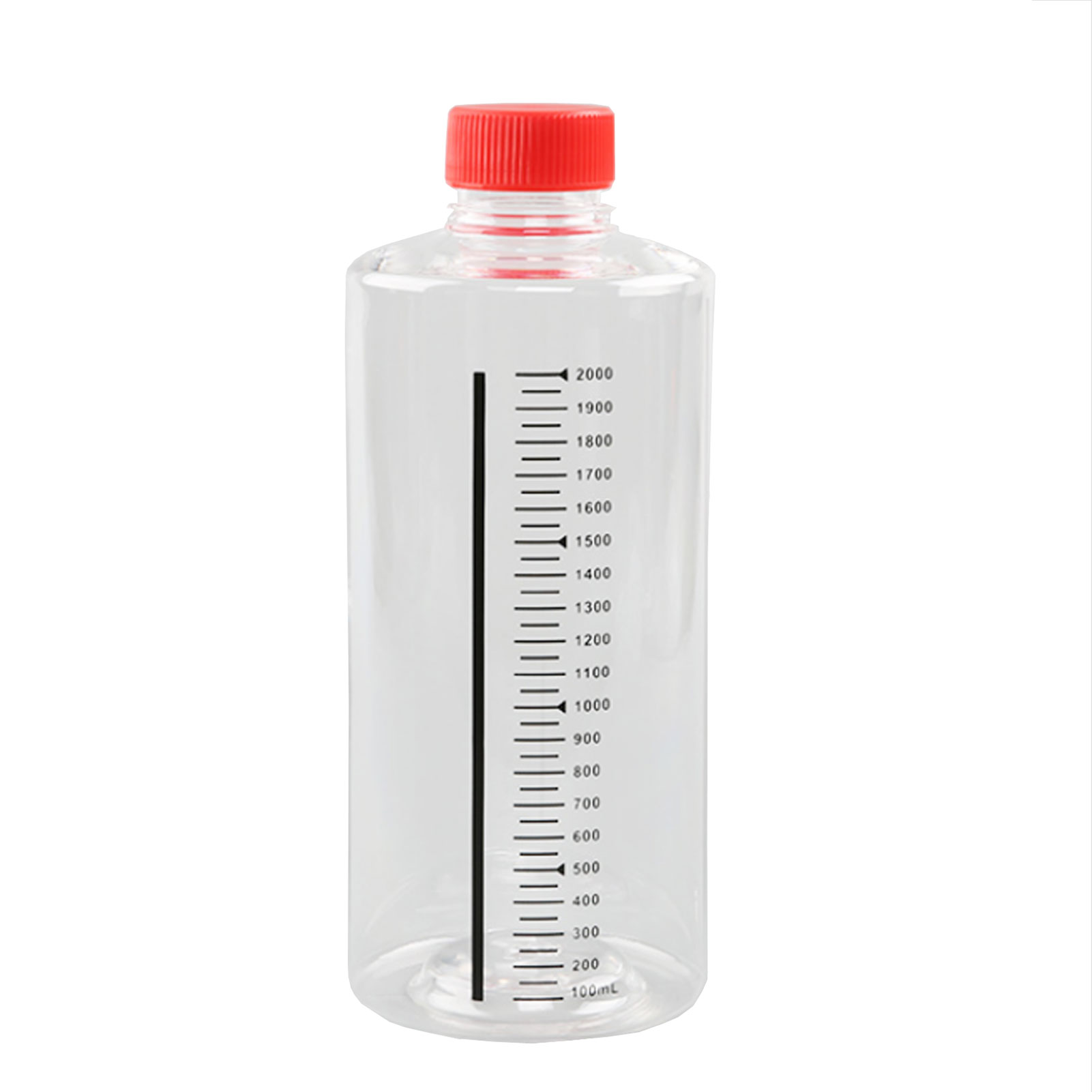 ADAMAS BETA Transparent Polystyrene Culture Liquid Bottle with HDPE Cover Laboratory Cell/Microbial Culture Storage Bottle 150ML-2000ML