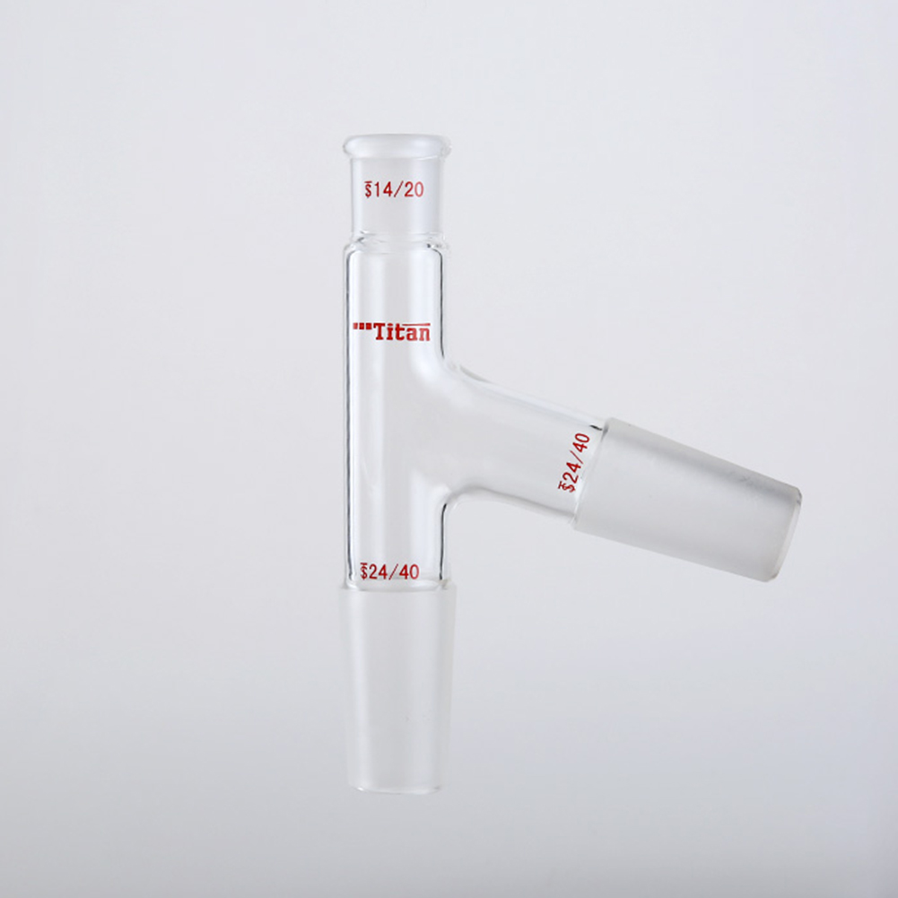 ADAMAS-BETA Laboratory Glass Supplies 75° Glass Head 3-Grind Chemistry Experiment Common Distillation Flask/Tube Connetor