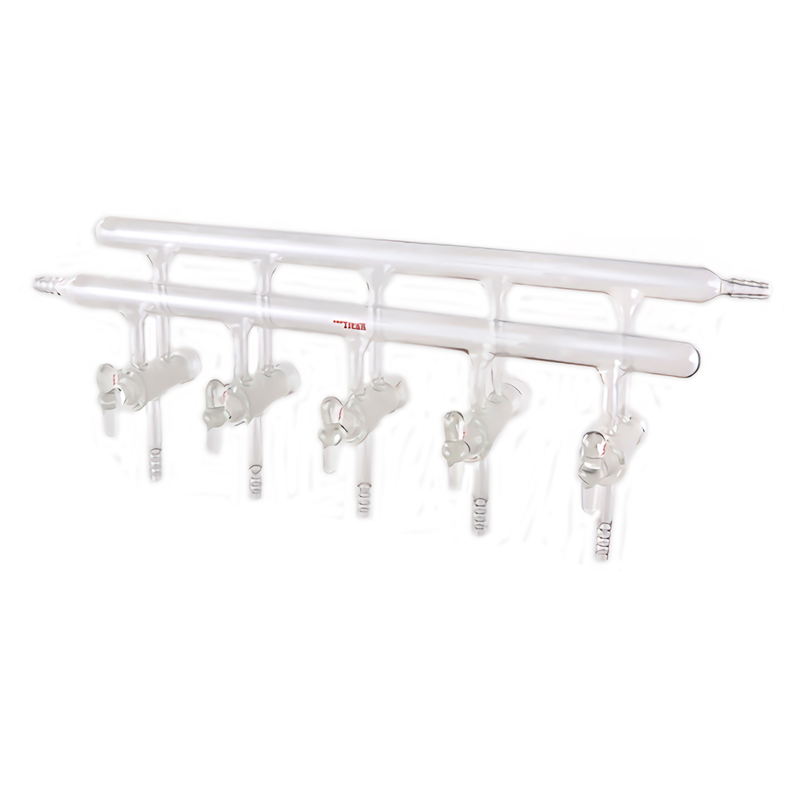 ADAMAS BETA Laboratory Glass Single Row/Double-Row Pipe Vacuum Gas Distributor with Group 4-6 Glass/PTFE Piston/High Vacuum Valv