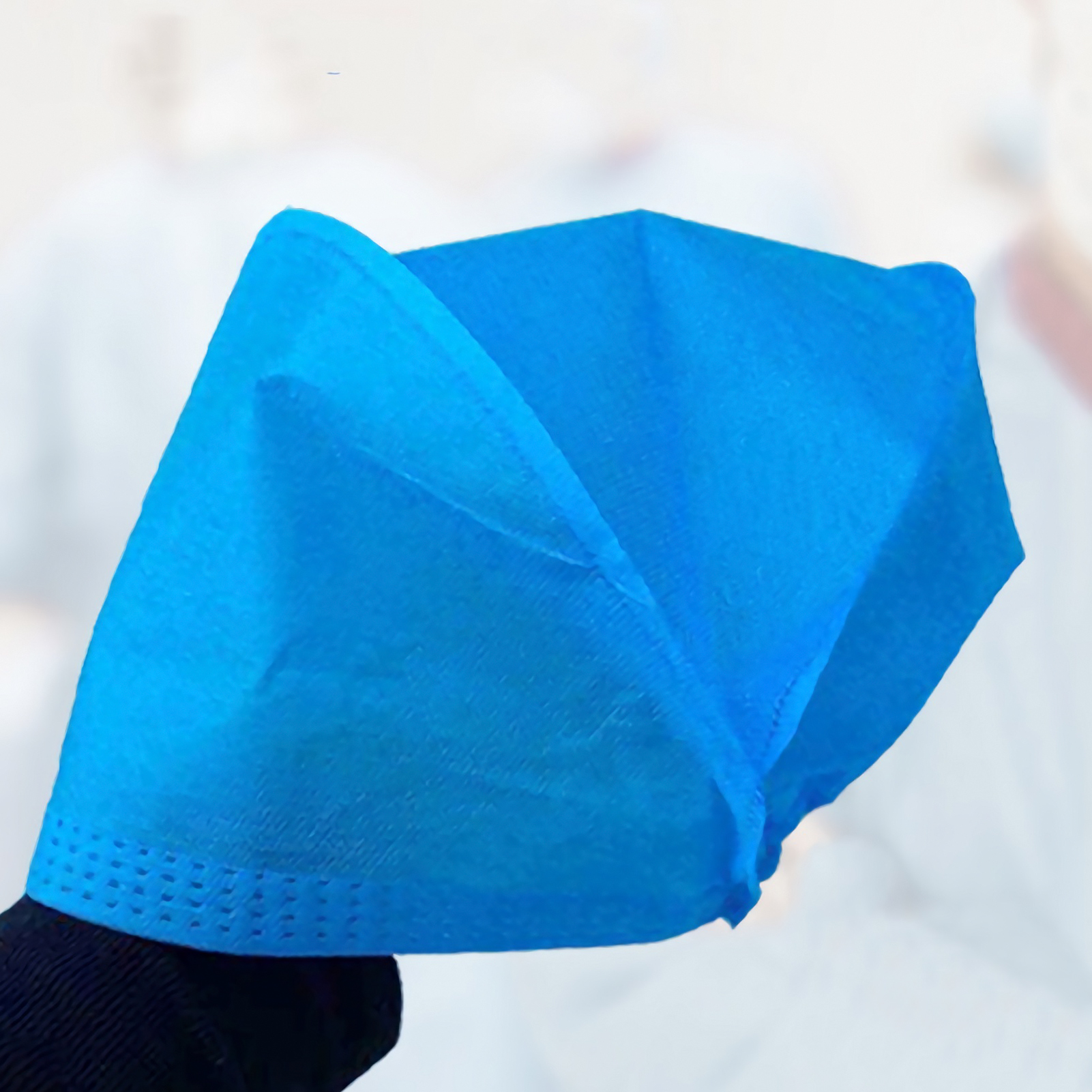 ADAMAS-BETA Disposable 35g Thickened Non-woven Fabric Flat Cap Elastic Blue Breathable Laboratory Dustproof Hat(Pack of 20)