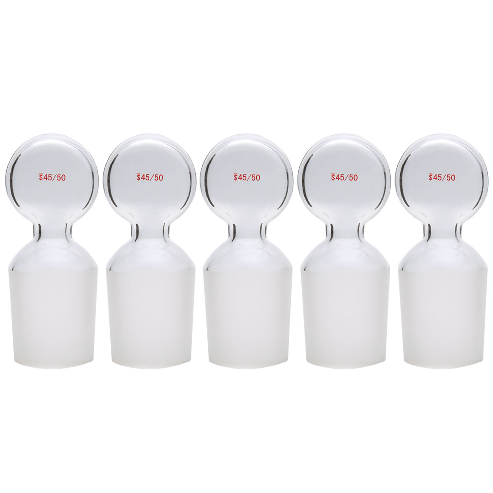 ADAMAS-BETA Lab High Borosilicate Glass Stopper Hollow with Handle Grinding Mouth Glass Plugs 29#,34#,45# Sealing Stopper