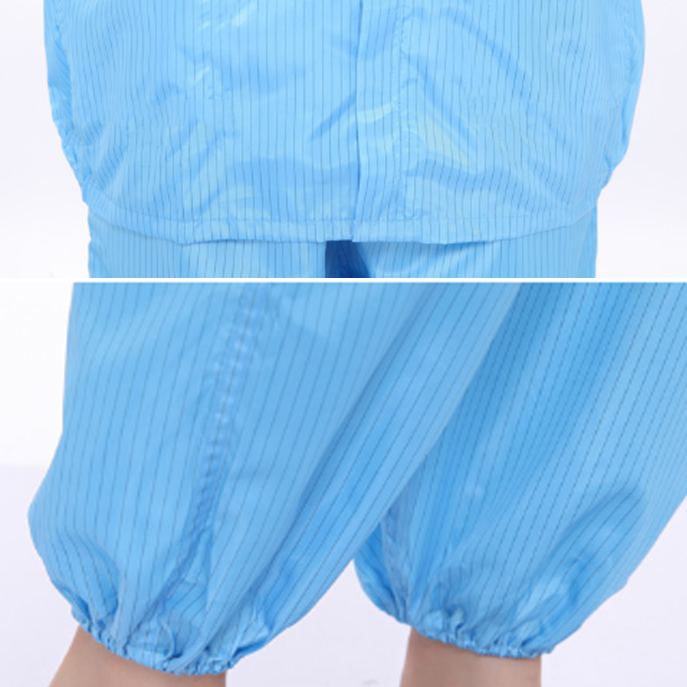 ADAMAS BETA Hooded Cleaning Clothing 2-Piece Split Coverall Suit Dustproof Long Sleeve Protective Blue Stripe Laboratory Antistatic Wear