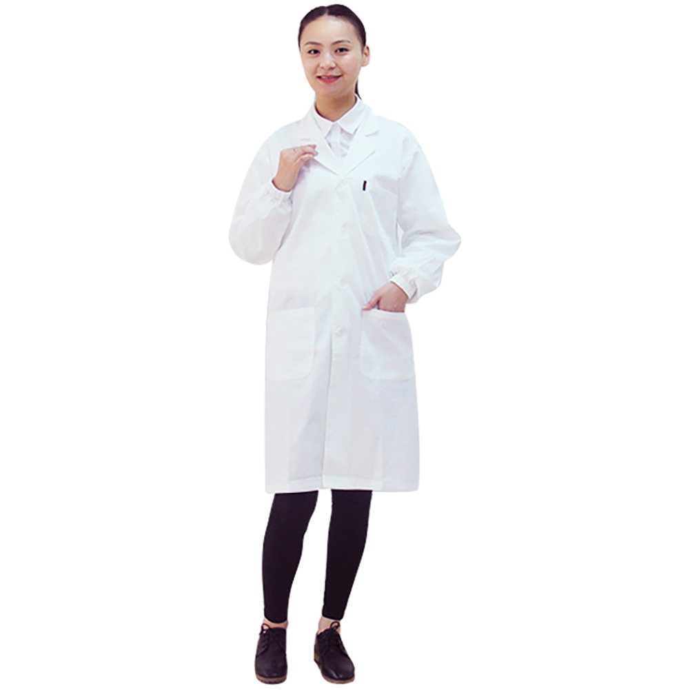 ADAMAS BETA Lab White Coat Women Nurse Uniform Polyester Cotton Single Breasted Long Sleeve Thin/Thick Laboratory Protective Jacket