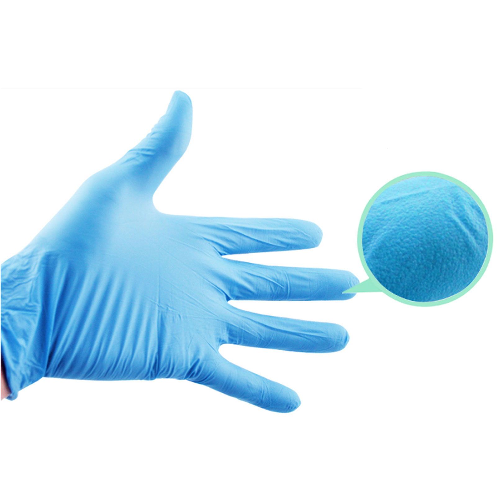 ADAMAS BETA Wholesale 100pcs/Box Single-use Thickened Blue Nitrile Gloves Powder Free Non Sterilized Rubber Waterproof Laboratory Protective Gloves