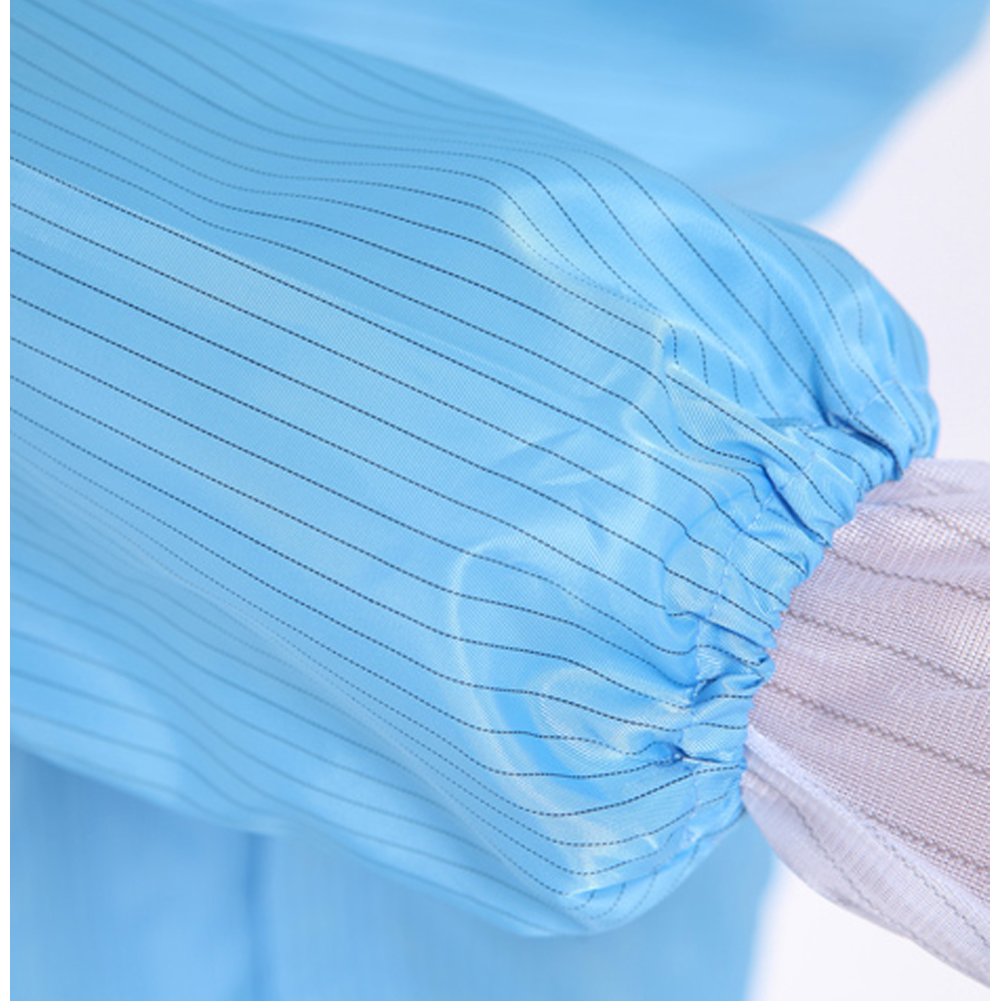 ADAMAS BETA Hooded Cleaning Clothing 2-Piece Split Coverall Suit Dustproof Long Sleeve Protective Blue Stripe Laboratory Antistatic Wear