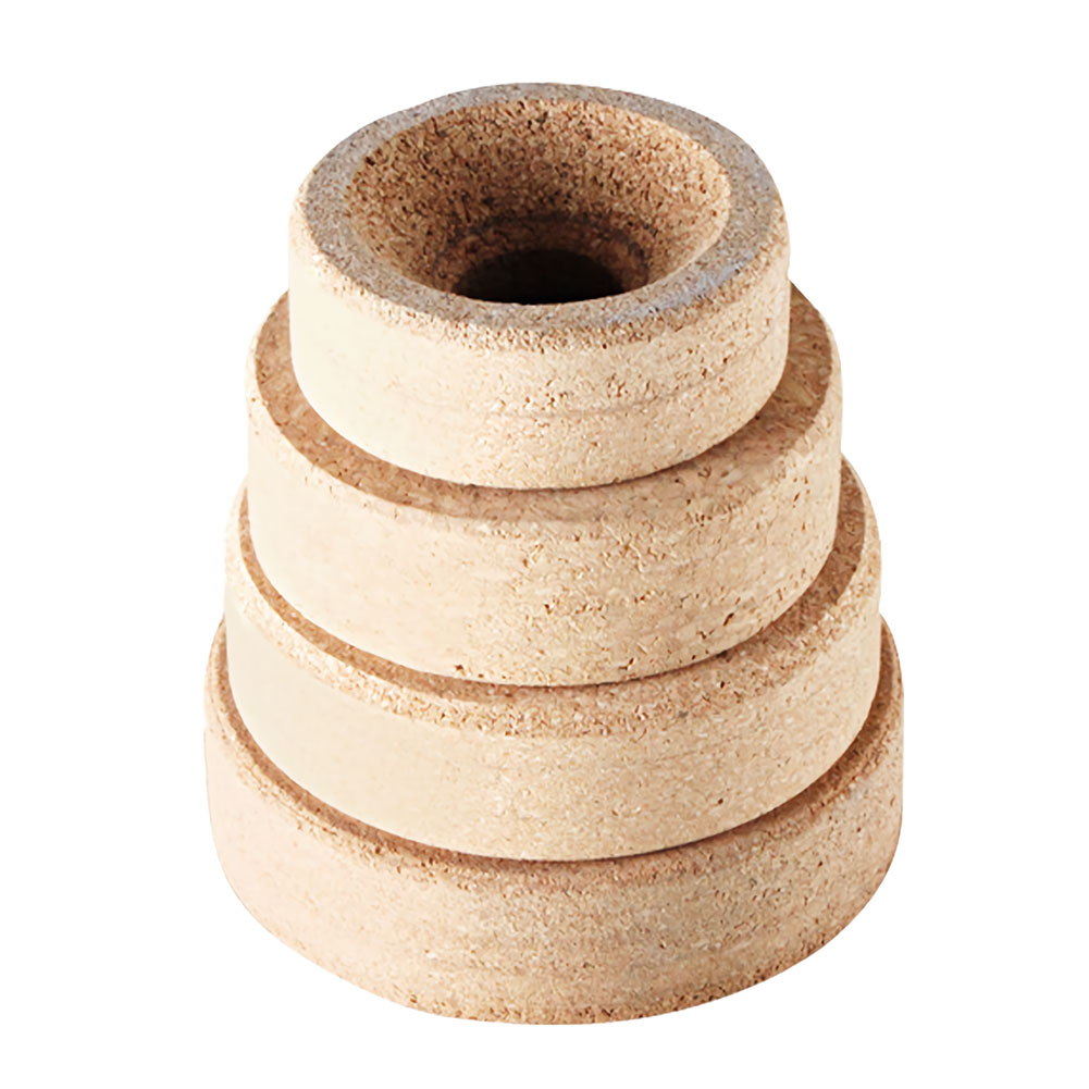 ADAMAS-BETA 4pcs Lab Cork Flask Holder Glass Round Bottom Bottle Bracket Experimental Wooden Phellem Flask Pad 80-120mm 