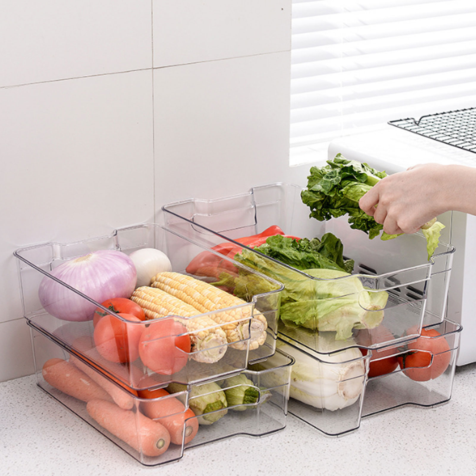 ADAMAS BETA Lab PET Refrigerator Reagent Storage Box With Handle Transparent 37.5cm/32cm Laboratory Plastic Storage Box