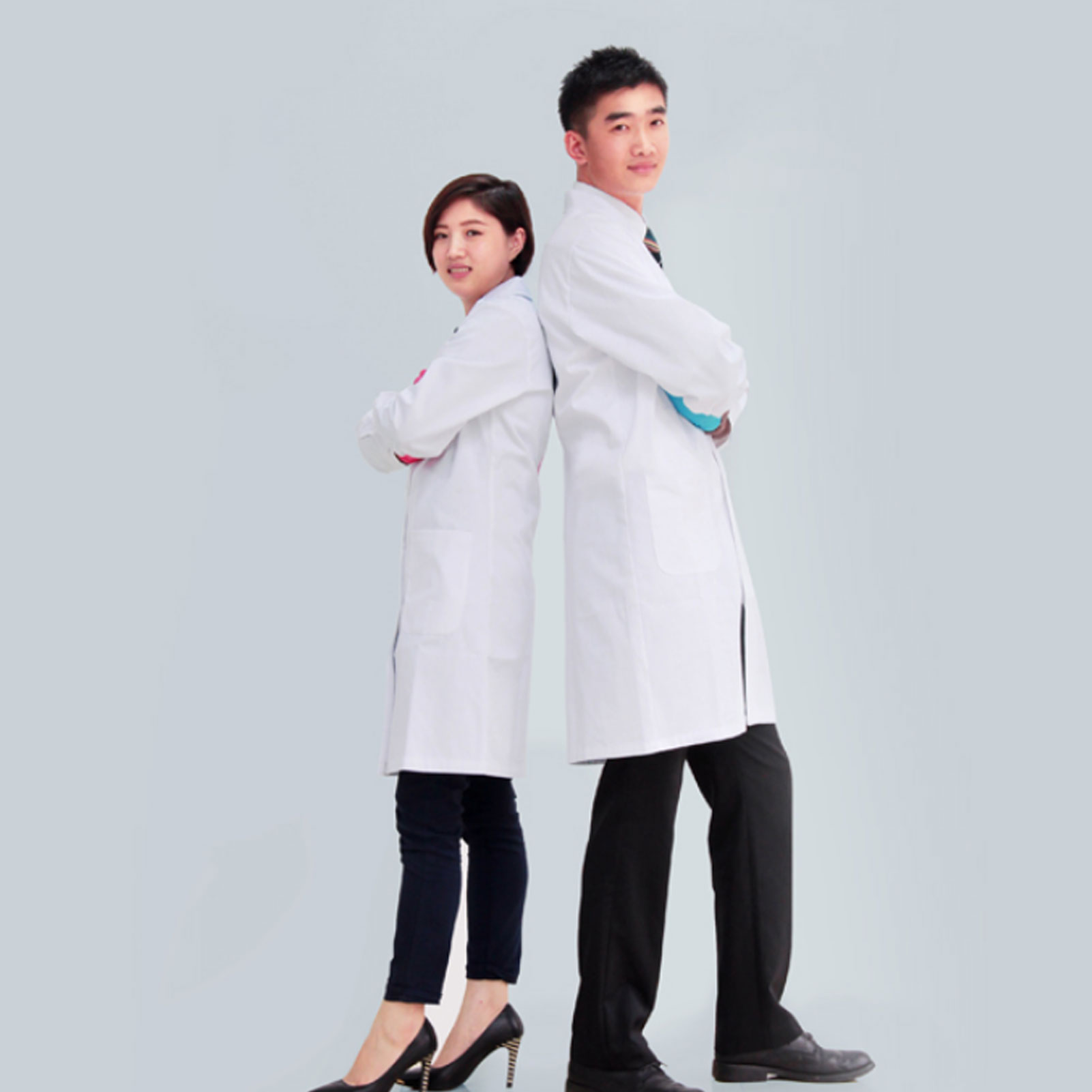 ADAMAS BETA Lab Classic White Coat Polyester Cotton Single Breasted Men's/Women's Nurse Uniform for Laboratory/Hospital/Clean Workshop