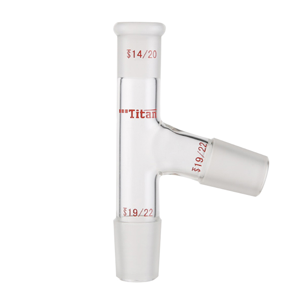 ADAMAS-BETA Laboratory Glass Supplies 75° Glass Head 3-Grind Chemistry Experiment Common Distillation Flask/Tube Connetor