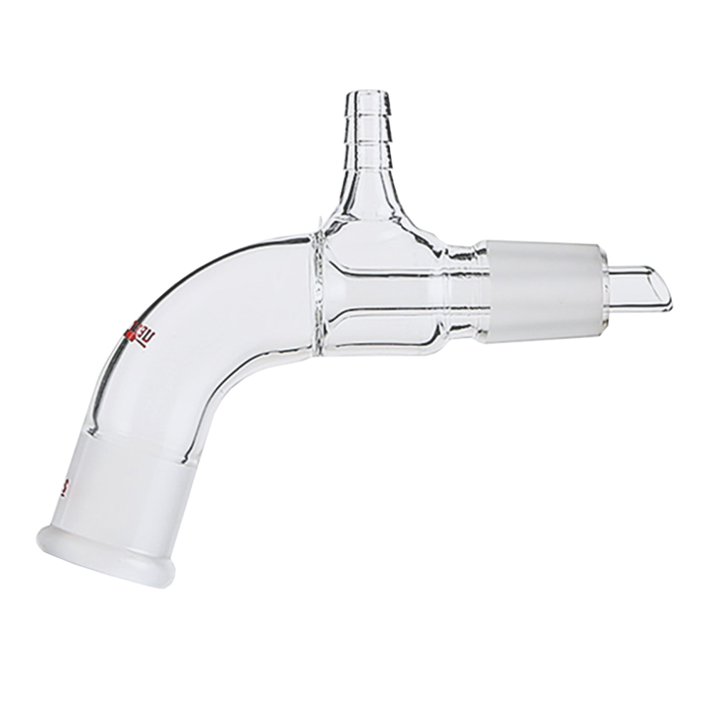 ADAMAS-BETA Vacuum Receiver Tube High Borosilicate Glass End Pipe 105° Bend Grinding Mouth Laboratory Glass Connector/Joint