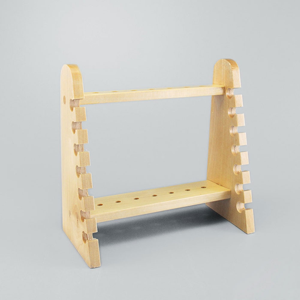 ADAMAS-BETA Lab Wooden Pipette Rack Trapezoid / Disc Type Laboratory Horizontal Pipe Holder 7 Wells 16 Holes for 10ml 25ml Pipettes