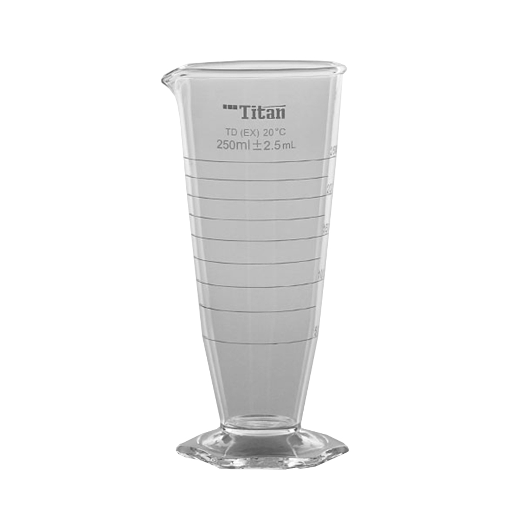 ADAMAS BETA 1pcs Hexagonal Base Glass Measuring Cup 5-1000ML Laboratory Graduated Conical Cylinder Lab Glassware