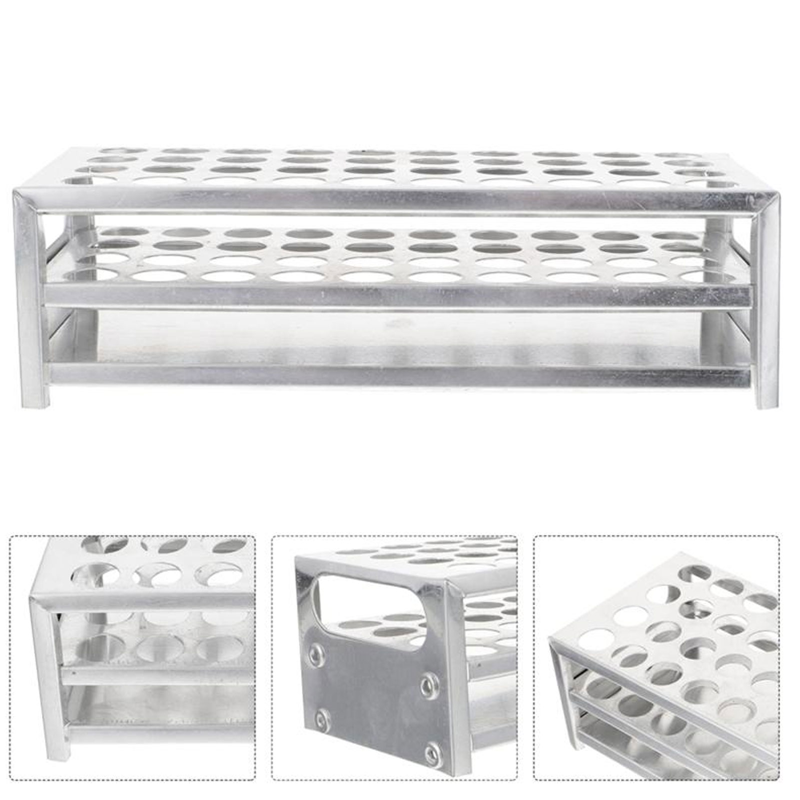 ADAMAS BETA Laboratory Aluminum Test Tube Rack Multifunctional Test Tube Holder 24-40 Well Hole Diameter 15.5-32mm Test Tube Stander