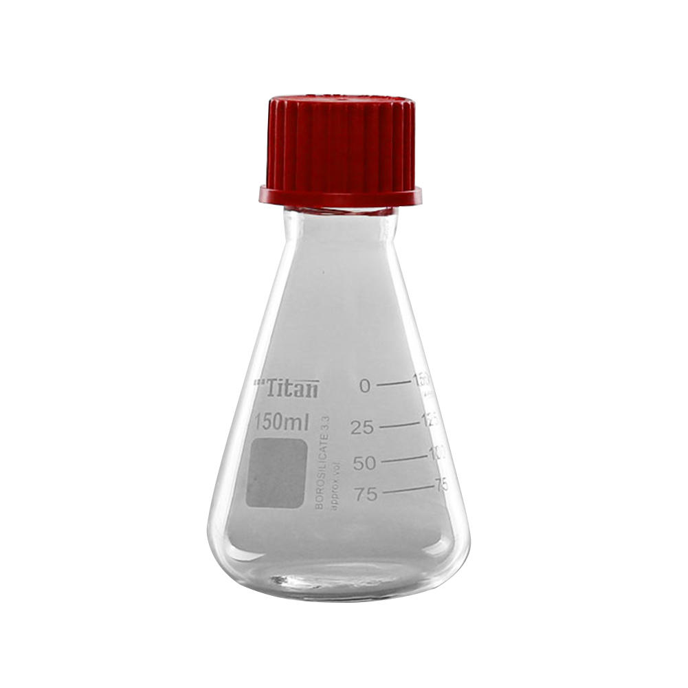 ADAMAS BETA Lab Triangular Standard Sample Bottle with Cover Silicone Gasket Glass Graduated Liquid Storage Laboratory Reagent Bottle