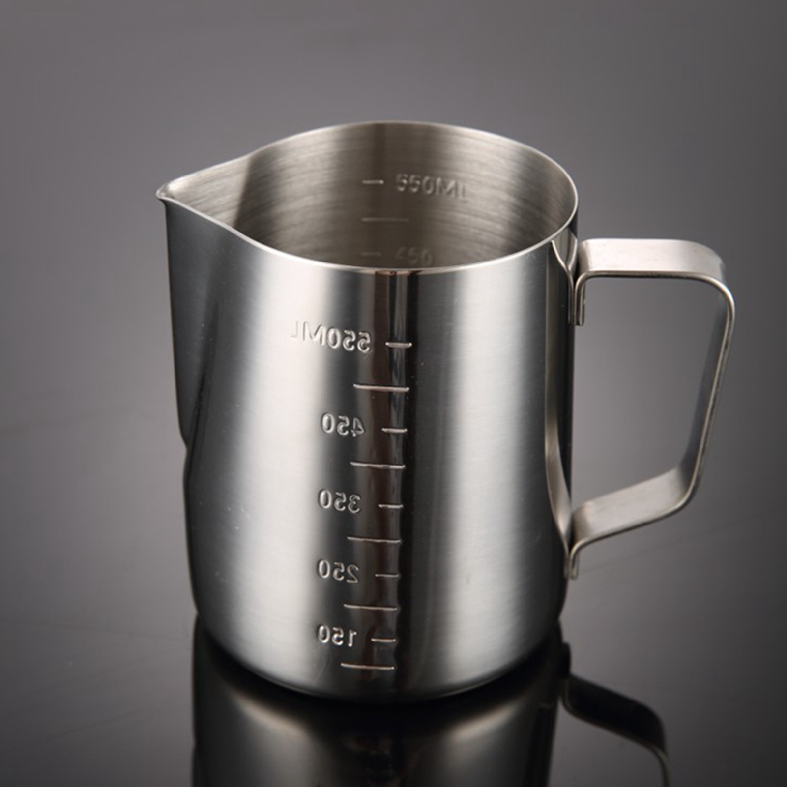 ADAMAS-BETA 304 Stainless Steel Measuring Cup Graduated Laboratory Beaker with Handle Olecranon Outlet 350-2000ML Large Capacity